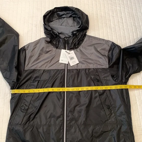 NWT Noize Colorblock Oden Hooded Zip Up Windbreaker, Black & Gray, Size L - Picture 11 of 16